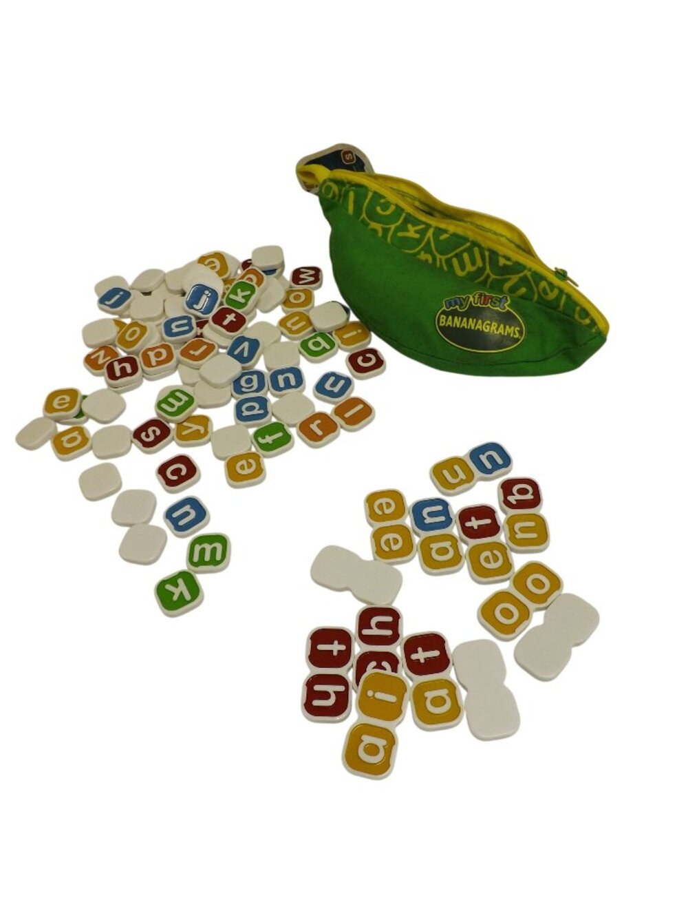 My First Bananagrams Letter Tile Game For Kids Ages 4+ With Green Zippered Bag